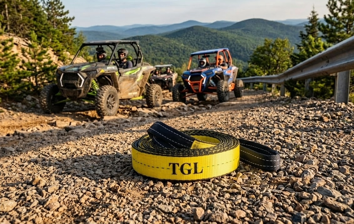 TGL 2 inch, 20 Foot Tow Strap, Tree Saver, Tow Rope Heavy Duty with Reinforced Loops 10,000 Pound Capacity. Compatible with Polaris, Honda, Can-Am ATV, UTV, Side by Side and Other Utility Vehicles.