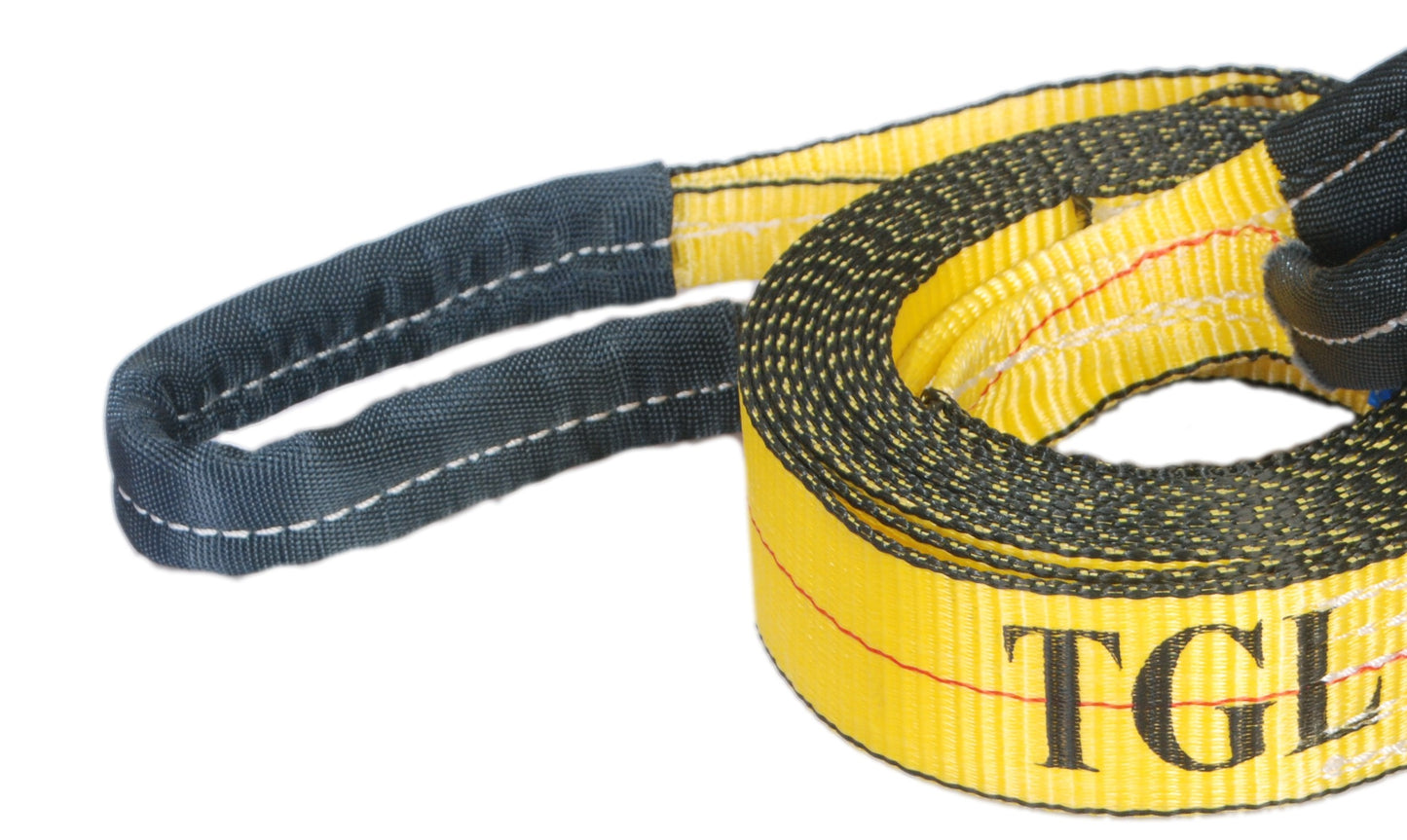 TGL 2 inch, 20 Foot Tow Strap, Tree Saver, Tow Rope Heavy Duty with Reinforced Loops 10,000 Pound Capacity. Compatible with Polaris, Honda, Can-Am ATV, UTV, Side by Side and Other Utility Vehicles.