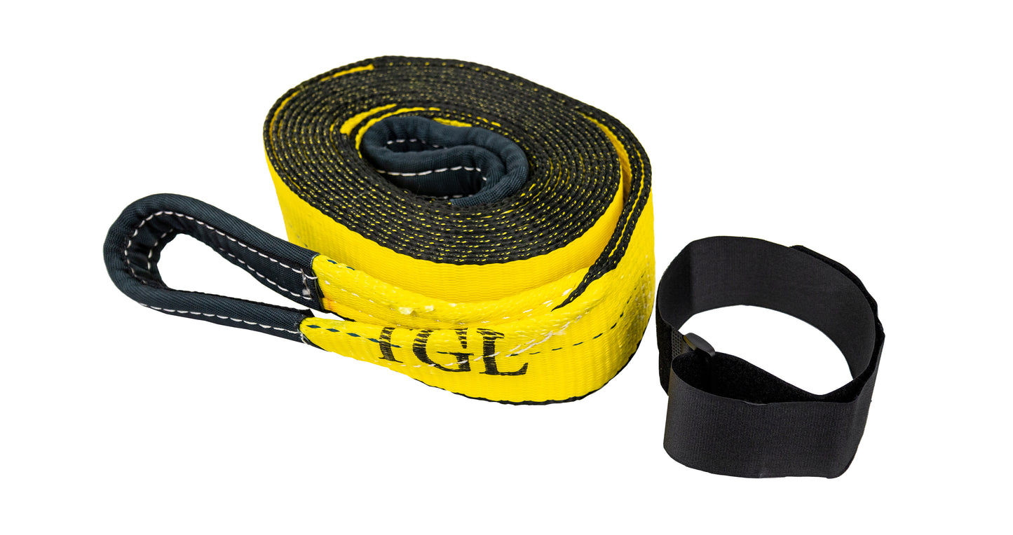 TGL Heavy Duty Tow Strap, 3" x 20', 30,000 lb Break Strength Tree Saver Winch & Recovery Rope, Reinforced Loops - Emergency Strap for Truck, UTV, ATV - Compatible with Jeep Accessories, Ford, Toyota.