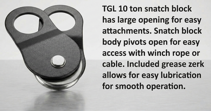 TGL 10 Ton Winch Snatch Block Towing Pulley Blocks 22,000 LBS Capacity, Heavy Duty Offroad Recovery Accessory for Truck, Tractor, ATV & UTV. Compatible with Jeep Accessories, Ford, Toyota.
