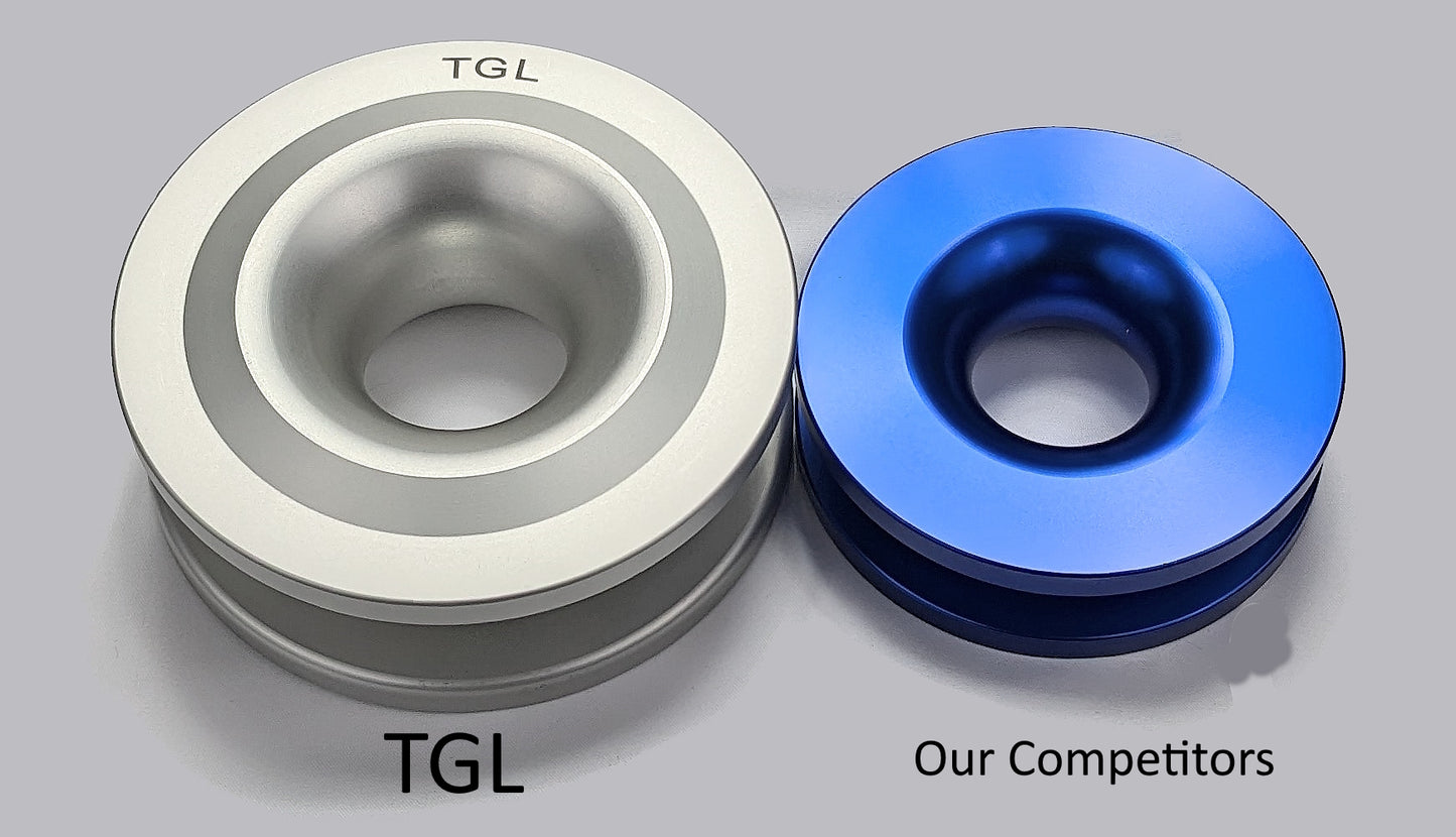 TGL Snatch Block Winch Pulley Ring with Recovery Soft Shackle, 3" Tree Saver Heavy Duty Strap with Loops