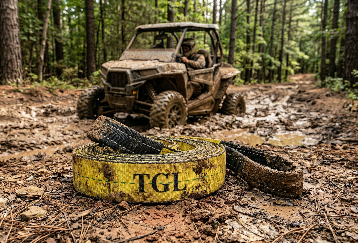 TGL 2 inch, 20 Foot Tow Strap, Tree Saver, Tow Rope Heavy Duty with Reinforced Loops 10,000 Pound Capacity. Compatible with Polaris, Honda, Can-Am ATV, UTV, Side by Side and Other Utility Vehicles.