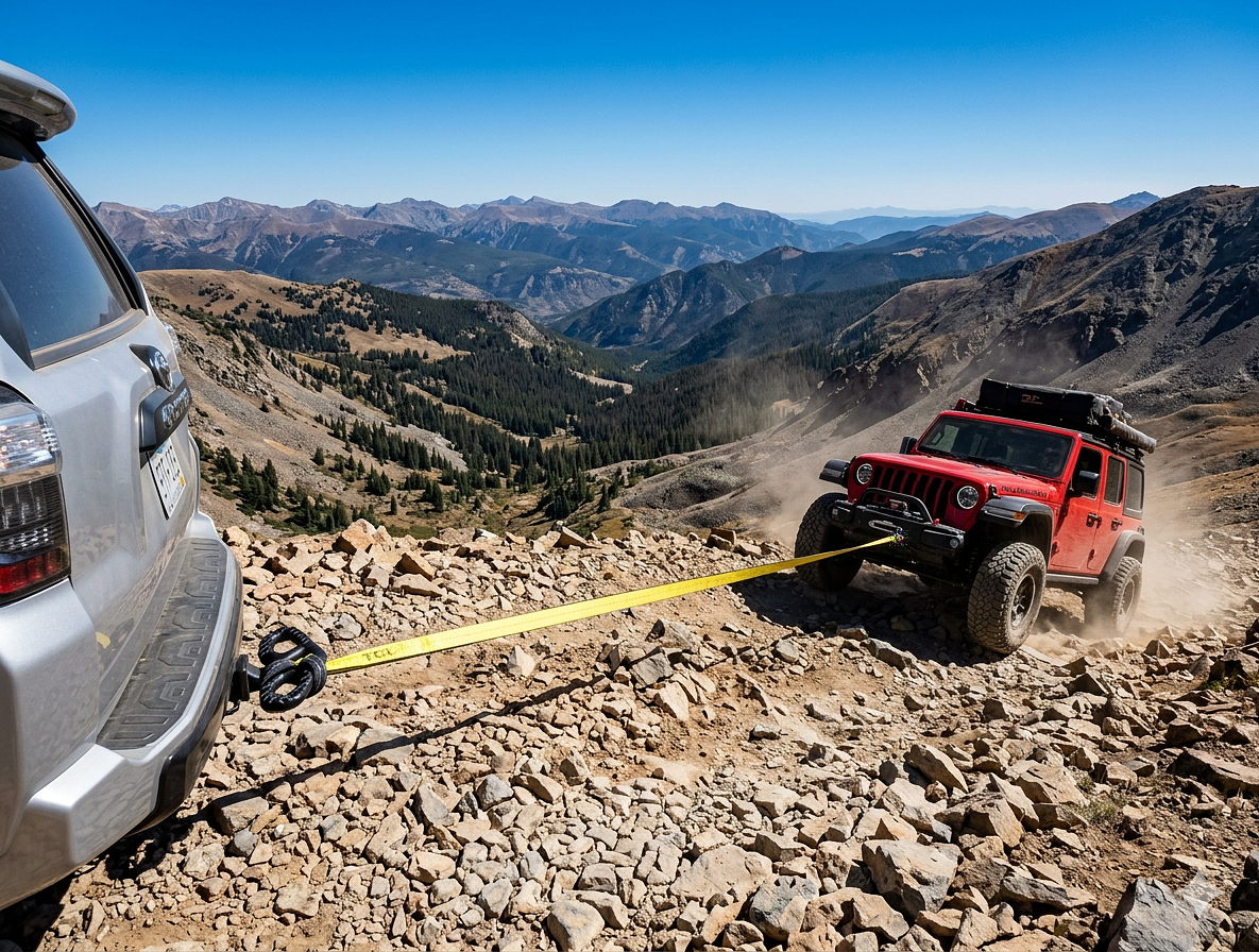 TGL Heavy Duty Tow Strap, 3" x 20', 30,000 lb Break Strength Tree Saver Winch & Recovery Rope, Reinforced Loops - Emergency Strap for Truck, UTV, ATV - Compatible with Jeep Accessories, Ford, Toyota.