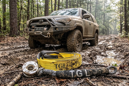 TGL Snatch Block Winch Pulley Ring with Recovery Soft Shackle, 3" Tree Saver, Tow Strap with Loops. Perfect Winch Accessory for Come Along Winch. Compatible with Jeep Accessories, Ford, Toyota.