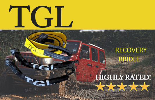 TGL Bridle Strap Recovery Kit includes Heavy Duty Offroad Tree Saver Tow Strap, 2 Recovery Soft Shackle for UTV, ATV, Truck, Car, Jeep, Tractor