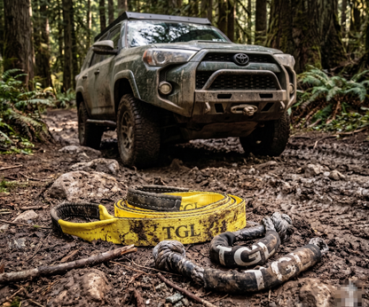 TGL 3 inch, 8 Foot Tree Saver, Emergency Recovery Tow Strap Winch Extension, Pull Strap 30,000 lbs MBS, Reinforced Loop Ends for Truck, UTV, ATV - Compatible with Jeep Accessories, Ford, Toyota