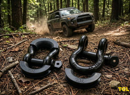 TGL Pack 2 D-Ring Shackle Isolators, D Ring Protectors for 3/4 inch D Ring Shackles. Reduce Rattling, Protect Your Bumper from Damage (Black Color). Compatible with Jeep Accessories, Ford, Toyota.