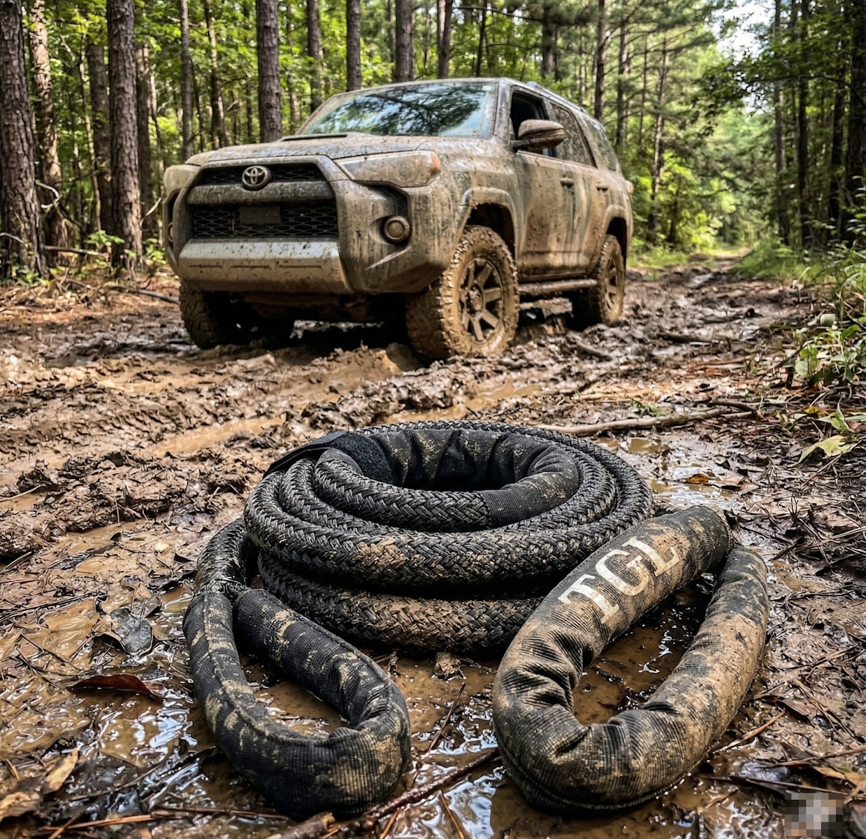 TGL 7/8 inch, 20 Foot Kinetic Recovery Rope, Heavy Duty Kinetic Snatch Rope. 28,900 lb Capacity for Truck Recovery. Compatible with Jeep Accessories, Ford, Toyota.