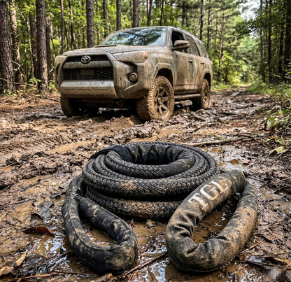 TGL 7/8 inch, 20 Foot Kinetic Recovery Rope, Heavy Duty Kinetic Snatch Rope. 28,900 lb Capacity for Truck Recovery. Compatible with Jeep Accessories, Ford, Toyota.