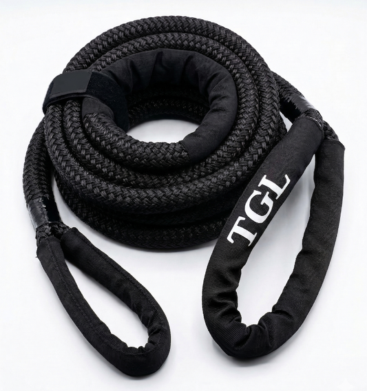 TGL 7/8 inch, 20 Foot Kinetic Recovery Rope, Heavy Duty Kinetic Snatch Rope. 28,900 lb Capacity for Truck Recovery. Compatible with Jeep Accessories, Ford, Toyota.