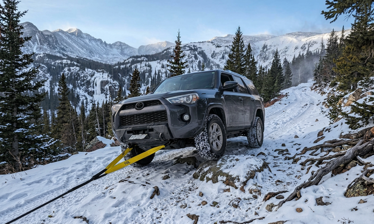 TGL 3 inch, 8 Foot Tree Saver, Emergency Recovery Tow Strap Winch Extension, Pull Strap 30,000 lbs MBS, Reinforced Loop Ends for Truck, UTV, ATV - Compatible with Jeep Accessories, Ford, Toyota