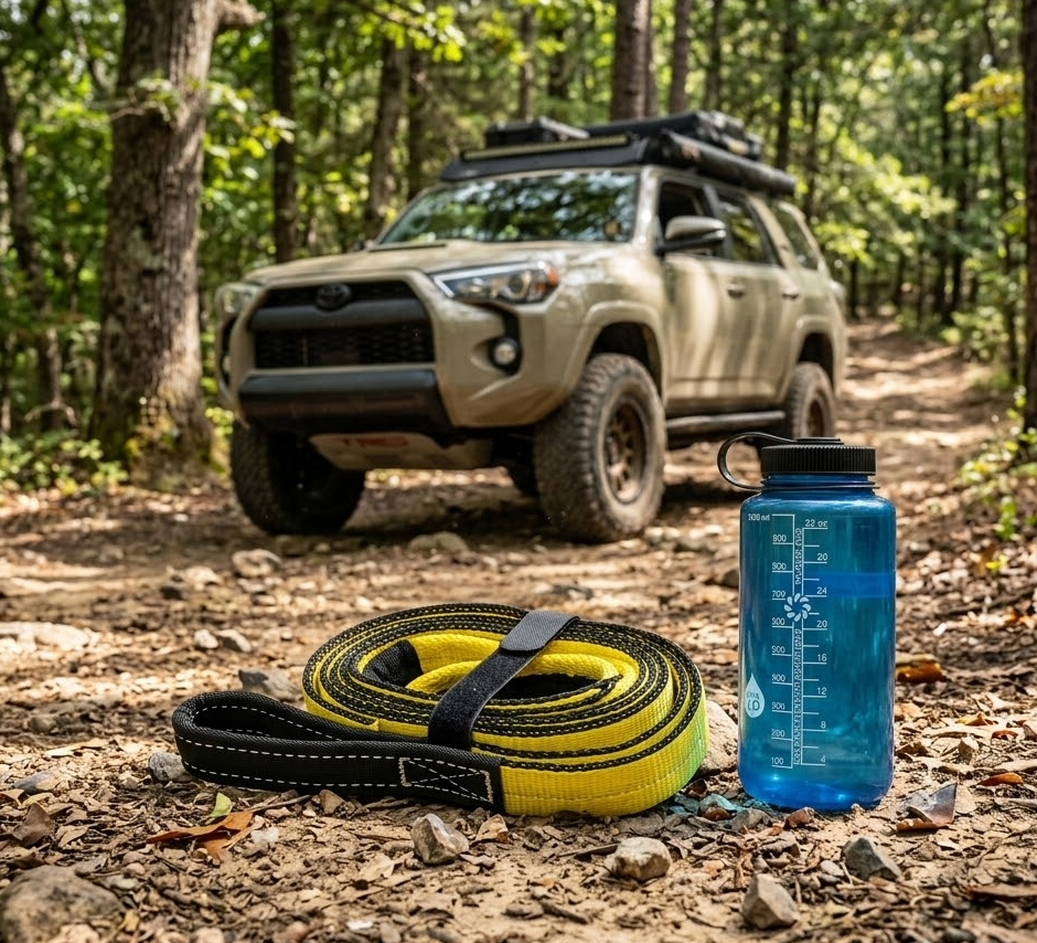 TGL 3 inch, 8 Foot Tree Saver, Emergency Recovery Tow Strap Winch Extension, Pull Strap 30,000 lbs MBS, Reinforced Loop Ends for Truck, UTV, ATV - Compatible with Jeep Accessories, Ford, Toyota