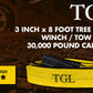 TGL 3 inch, 8 Foot Tree Saver, Winch Strap, Tow Strap 30,000 Pound Capacity