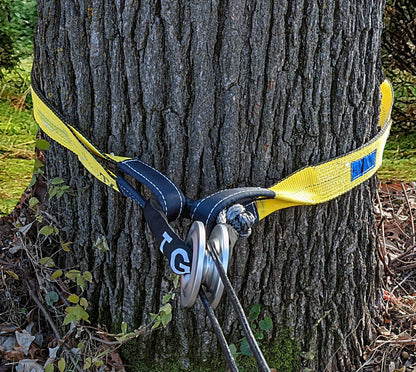 TGL Snatch Block Winch Pulley Ring with Recovery Soft Shackle, 3" Tree Saver Heavy Duty Strap with Loops