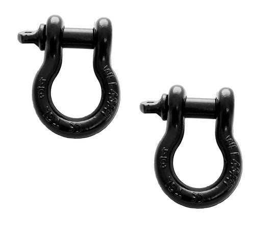 TGL 2-Pack of 3/4" Black D-Ring Shackle, 4 3/4 tons WLL